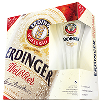 德國 艾丁格 小麥白啤酒啤酒杯促銷禮盒 500ml5瓶