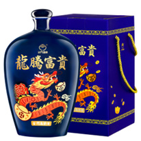 台灣 金門酒廠 戰酒黑金龍龍騰富貴紀念酒 藍 2000ml
